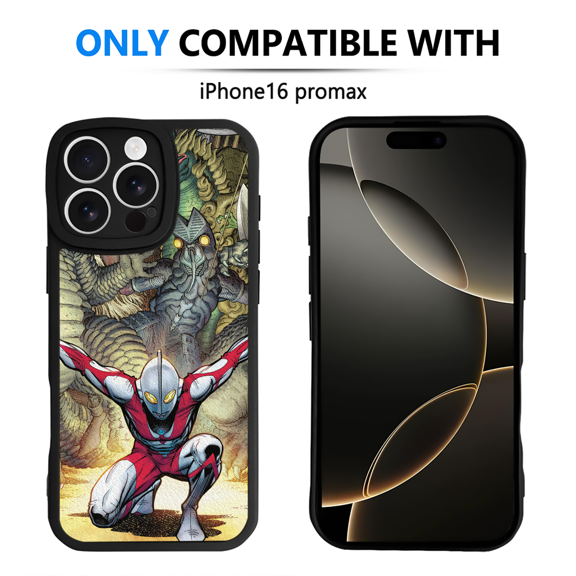 （画像用） ウルトラマン Ultraman 【iPhone 16シリーズ対応】シリコンスマホケース（レザー調） 材質：シリコン